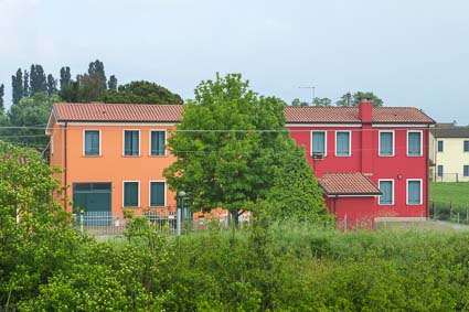 Colorful houses along Po