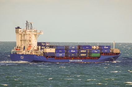 Unifeeder containership on North Sea