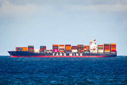 Yang Ming containership on North Sea