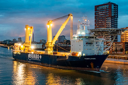 Ship in Rotterdam Harbor