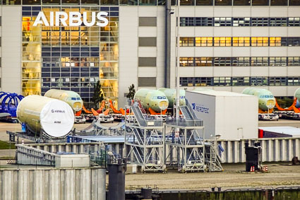 Fuselage sections at Airbus Hamburg/Finkenwerder plant