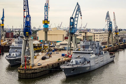 German Navy ships in Hamburg