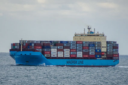 Maersk containership in North Sea
