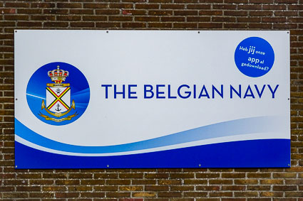 Belgian Navy sign in Zeebrugge