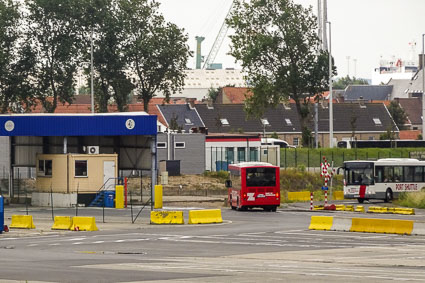 Port of Zeebrugge entrance and shuttle bus