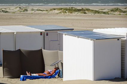 Sunbather in Zeebrugge Strand beach club