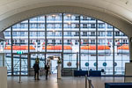 MSC PREZIOSA through windows of Rotterdam Cruise Terminal