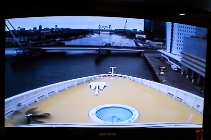 Bridgecam view of Rotterdam Cruise Terminal