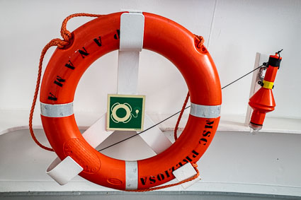 Life preserver on MSC PREZIOSA