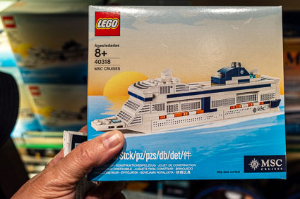Lego ship model of MSC PREZIOSA