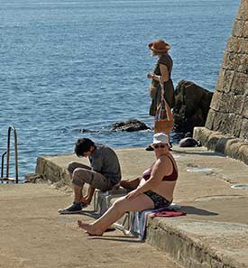 Dubrovnik swimmers near Old Harbor