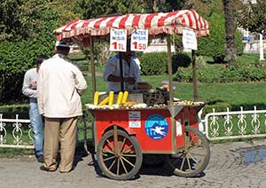 Istanbul corn on the cob vendor