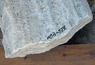 Numbered marble fragment