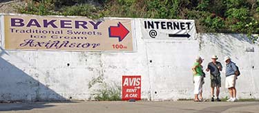 Katakolon bakery and Internet signs