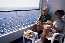 Oceania Cruises outside stateroom with veranda