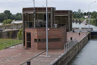 Control tower at Amfreville Lock