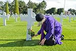 Cheryl Imboden at American Cemetery in Normandy