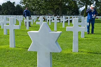 Star of David tombstone in Normandy American Cemetery