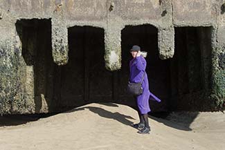 Mulberry port section on the beach at Arromanches