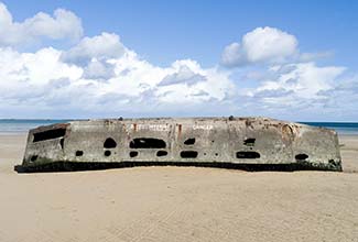 Mulberry harbor section in Arromanches, France