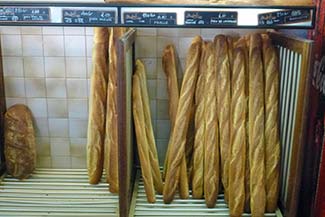 Baguettes at Arromanches bakery