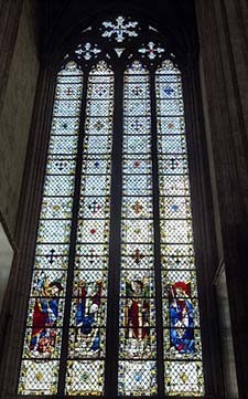 Stained-glass windows in Rouen Cathedal