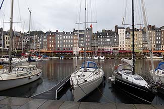 Vieux Bassin with sailboats in Honfleur