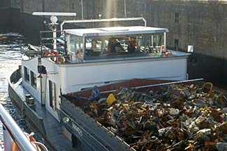 Scrap-metal barge on the Seine