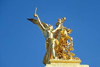 Gilded statue on Pont Alexandre III, Paris