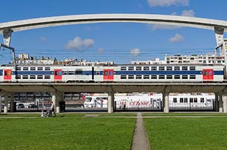 RER "C" line and Quai André Citroën in Paris