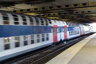 RER train in Boulevard Victor - Pont du Garigliano station