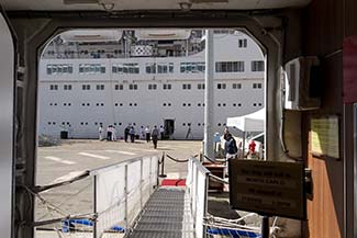 View from gangway of Silver Spirit