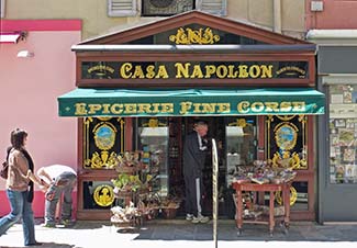 Napoleon souvenir shop in Corsica