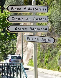 Street signs in Ajaccio, Corsica