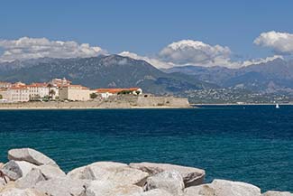 View from Ajaccio waterfront promenade