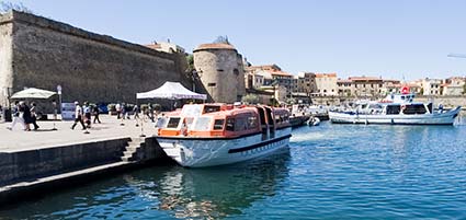 Tender landing in Alghero, Sardinia