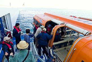 Boarding a SILVER SPIRIT tender