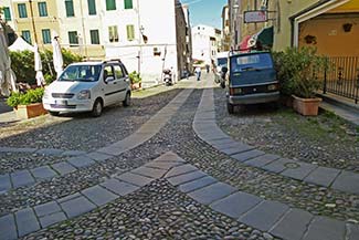Stone street paving in Alghero