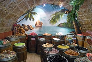 Interior of Pirates' Candy Store in Alghero, Sardinia