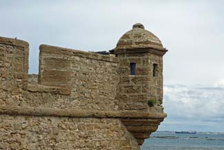 Castillo de San Sebastian fortifications in Cadiz