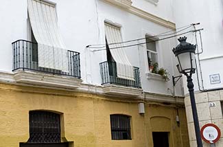 Window shades in Cadiz, Spain