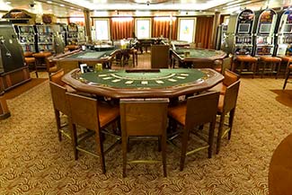 Gambling tables on Silver Spirit