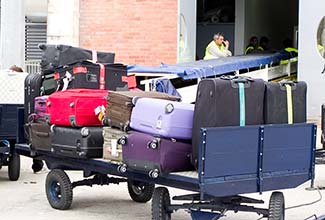 Luggage at Santa Apolonia cruise terminal