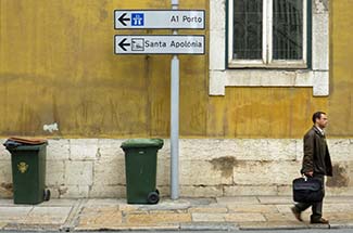 Man in downtown Lisbon