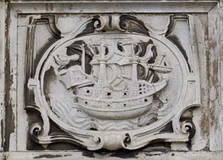 Lisbon stone carving with maritime theme