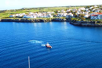 Pilot boat in harbor of Port Mahon, Balearic Islands