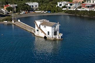 Small building in Port Mahon harbor