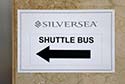 Shuttle bus sign in Palma de Mallorca cruise port