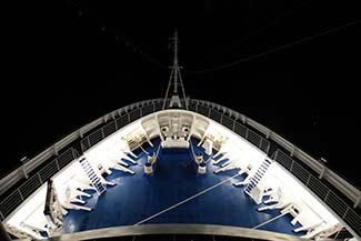 Silver Spirit bow at night