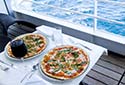 Pizzas from room service on Silver Spirit